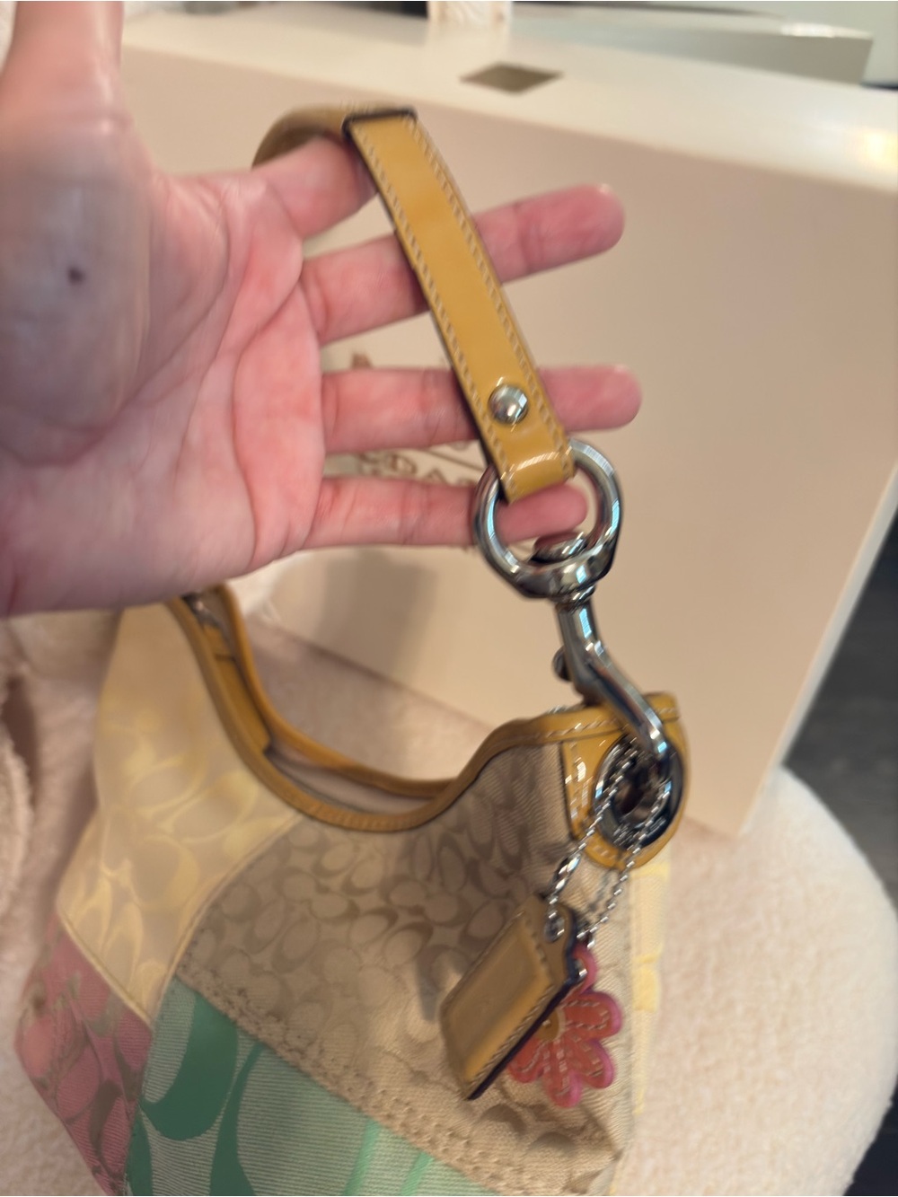 Coach Patchwork Signature Small Hobo Bag in Pastel Multi - Picture 6 of 15